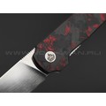 Нож QSP Lark QS144-D сталь 14C28N satin, рукоять Chaotic carbon fiber red Нож QSP Lark QS144-D сталь 14C28N satin, рукоять Chaotic carbon fiber red