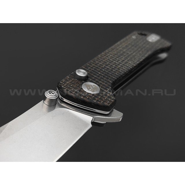 Нож QSP Grebe QS147-A1 сталь 14C28N стоунвош, рукоять Micarta jute