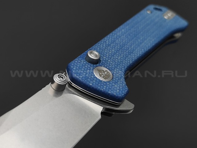 Нож QSP Grebe QS147-B1 сталь 14C28N stonewash, рукоять Micarta blue