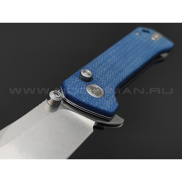 Нож QSP Grebe QS147-B1 сталь 14C28N стоунвош, рукоять Micarta blue