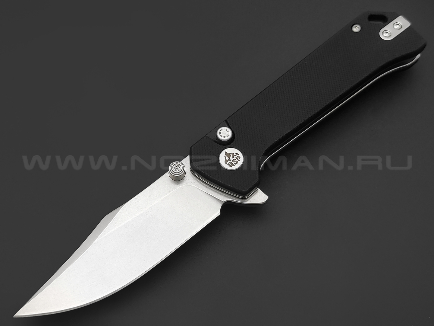 Нож QSP Grebe QS147-C1 сталь 14C28N stonewash, рукоять G10 black