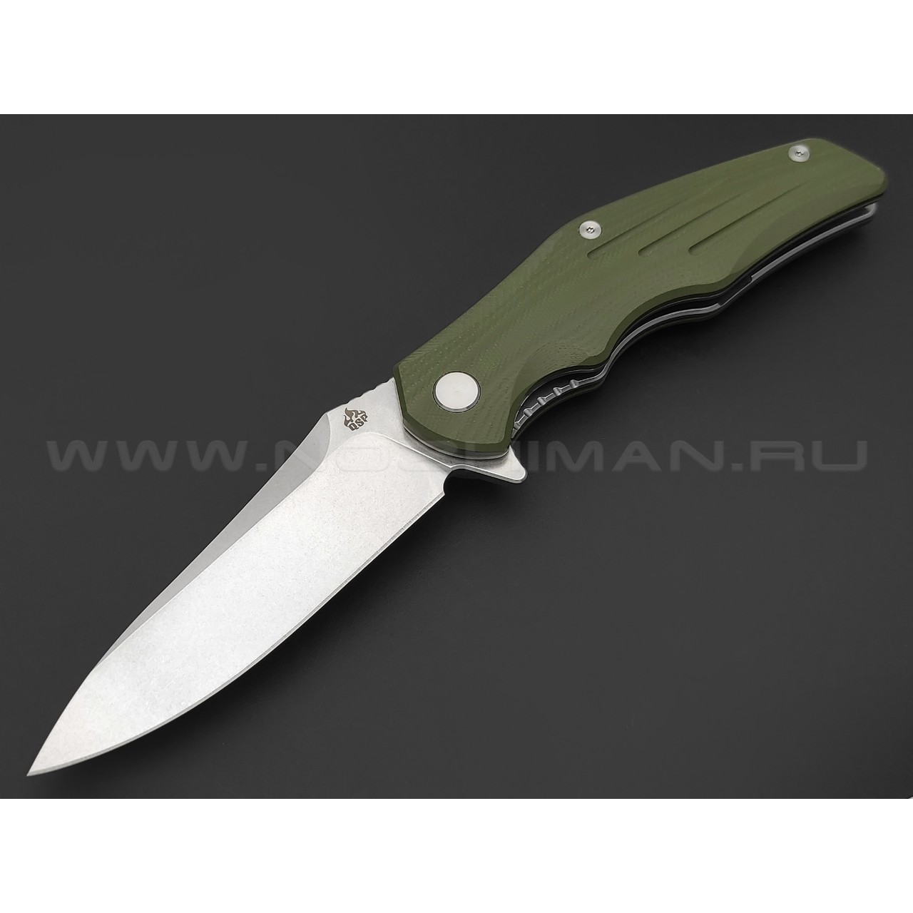 QSP складной нож Pangolin QS105-B сталь D2 сатин, рукоять G10 олива