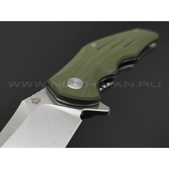 QSP складной нож Pangolin QS105-B сталь D2 сатин, рукоять G10 олива