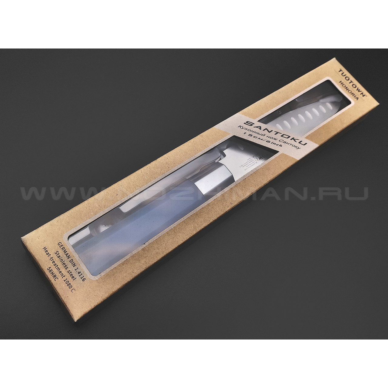 TuoTown Honoria Santoku 15 см 136008 сталь German 1.4116, рукоять ABS, силикон