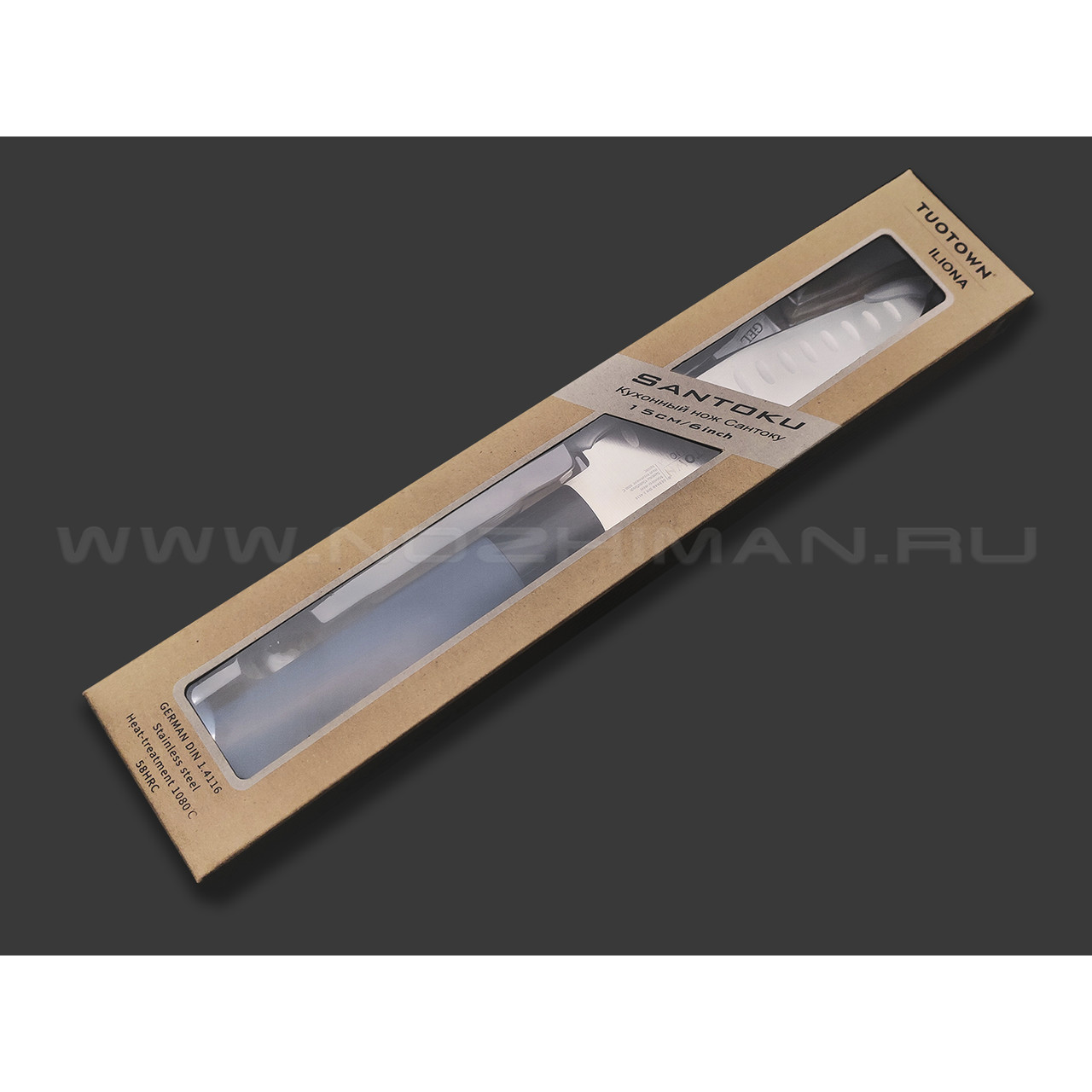 TuoTown Iliona Santoku 15 см 146008 сталь German 1.4116, рукоять ABS, силикон
