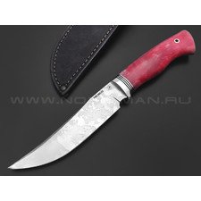 Фурсач А. А. нож Клык-2 сталь PGK травление, рукоять Стаб. березовый сувель красный