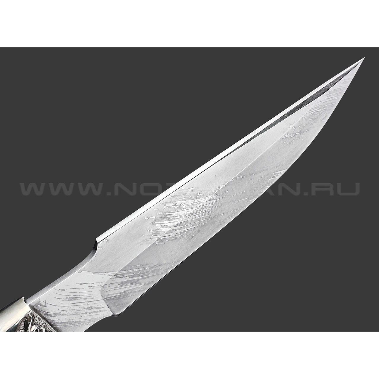Фурсач А. А. нож Ирбис-М сталь Х12МФ травление, рукоять Дерево граб, мельхиор