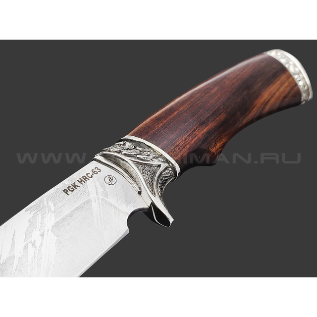 Фурсач А. А. нож Клык-2 сталь PGK травление, рукоять Айронвуд, мельхиор