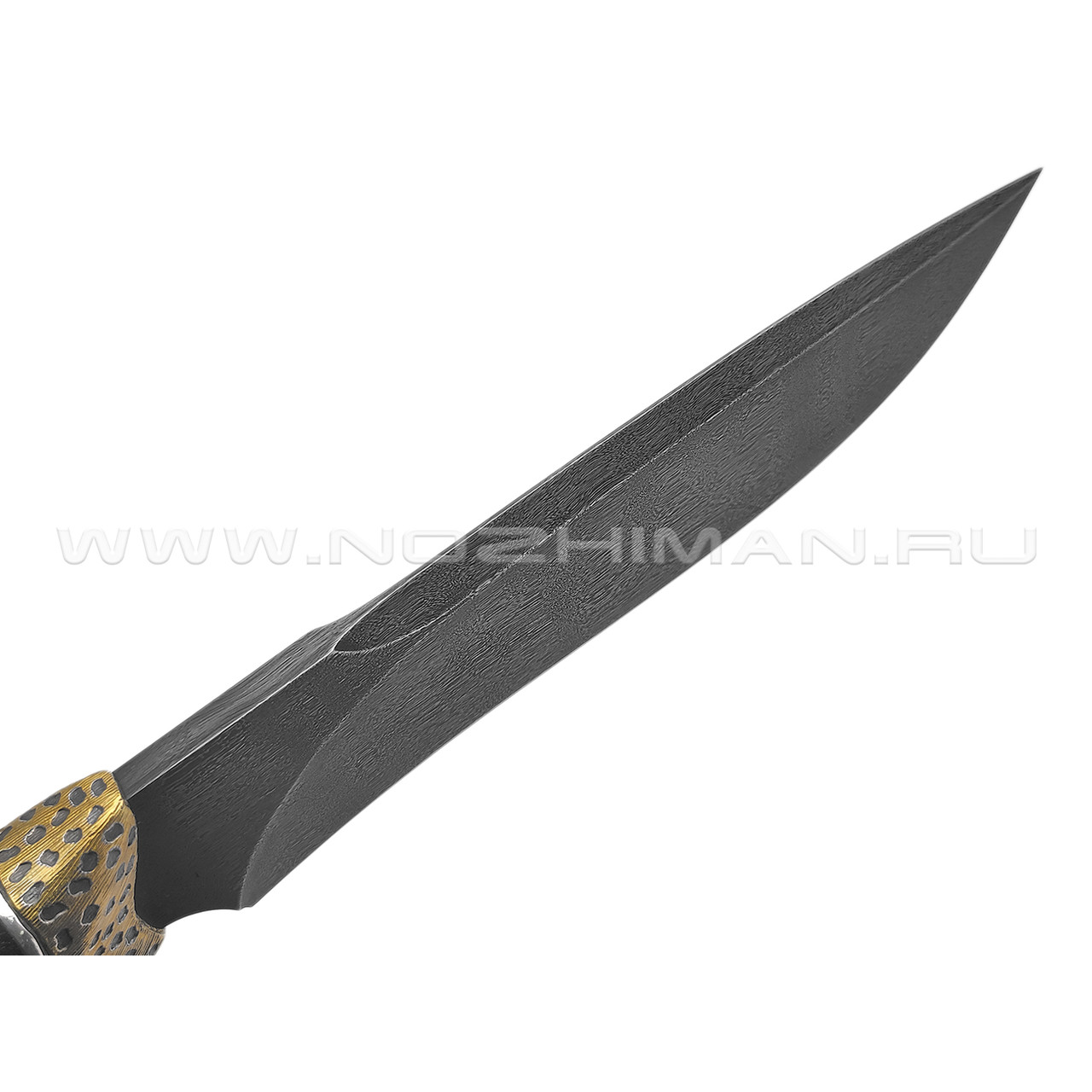 Эхо композиция Ягуар сталь Дамаск, рукоять Черное дерево, бронза, золото, серебро, подставка из черного дерева