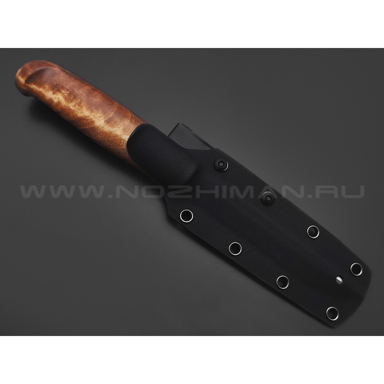 Сергей Шадрин нож SHAD13 сталь N690 satin, рукоять Стаб. березовый сувель, бронза