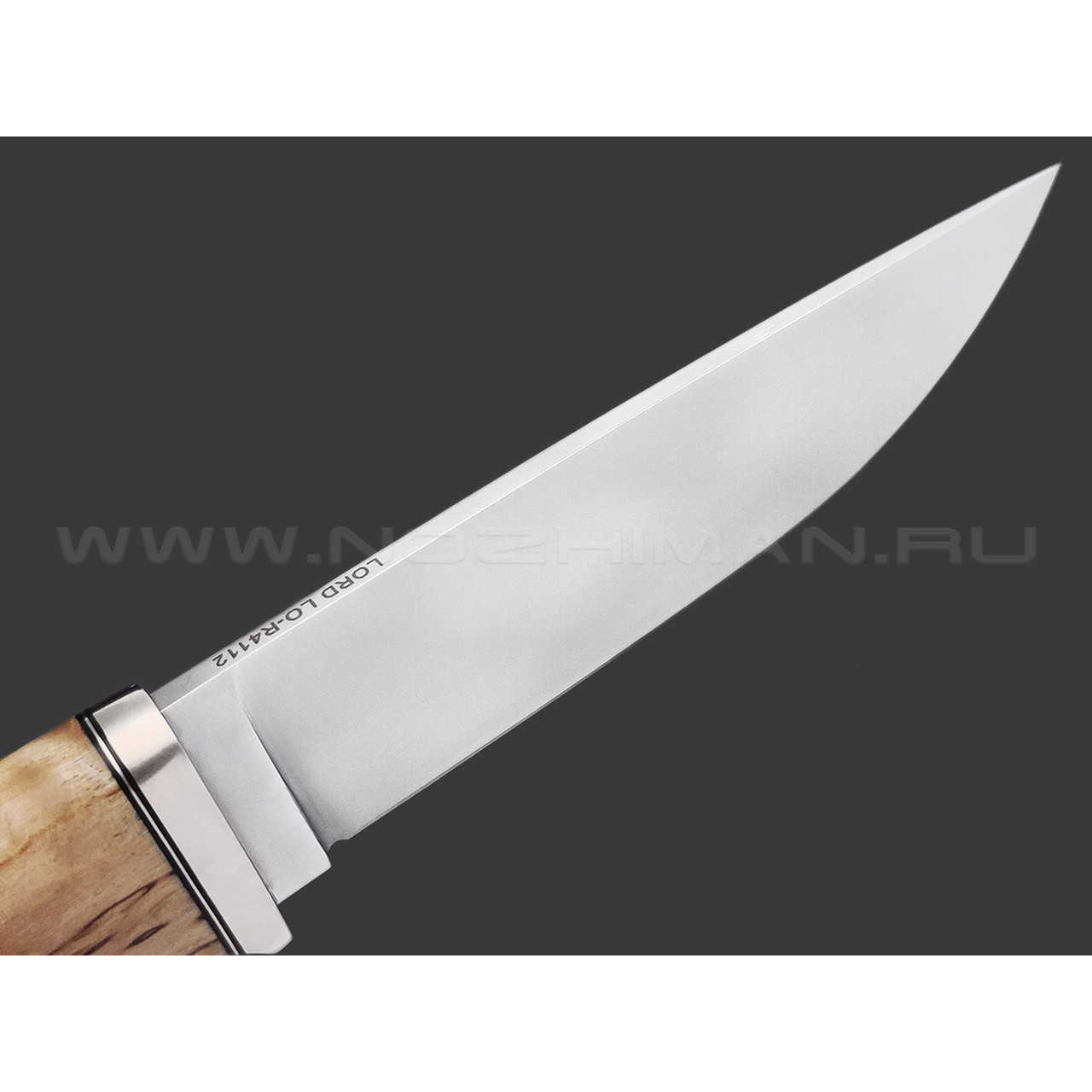Кметь нож Панцуй сталь LORD R4112, рукоять Карельская береза, мельхиор