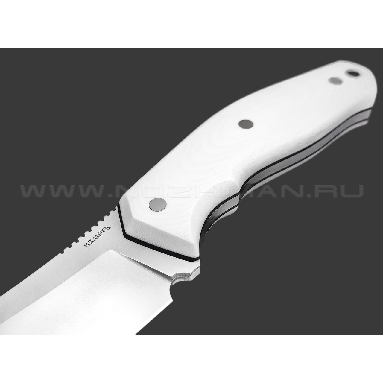 Кметь нож Единорог сталь Bohler N690, рукоять G10 white