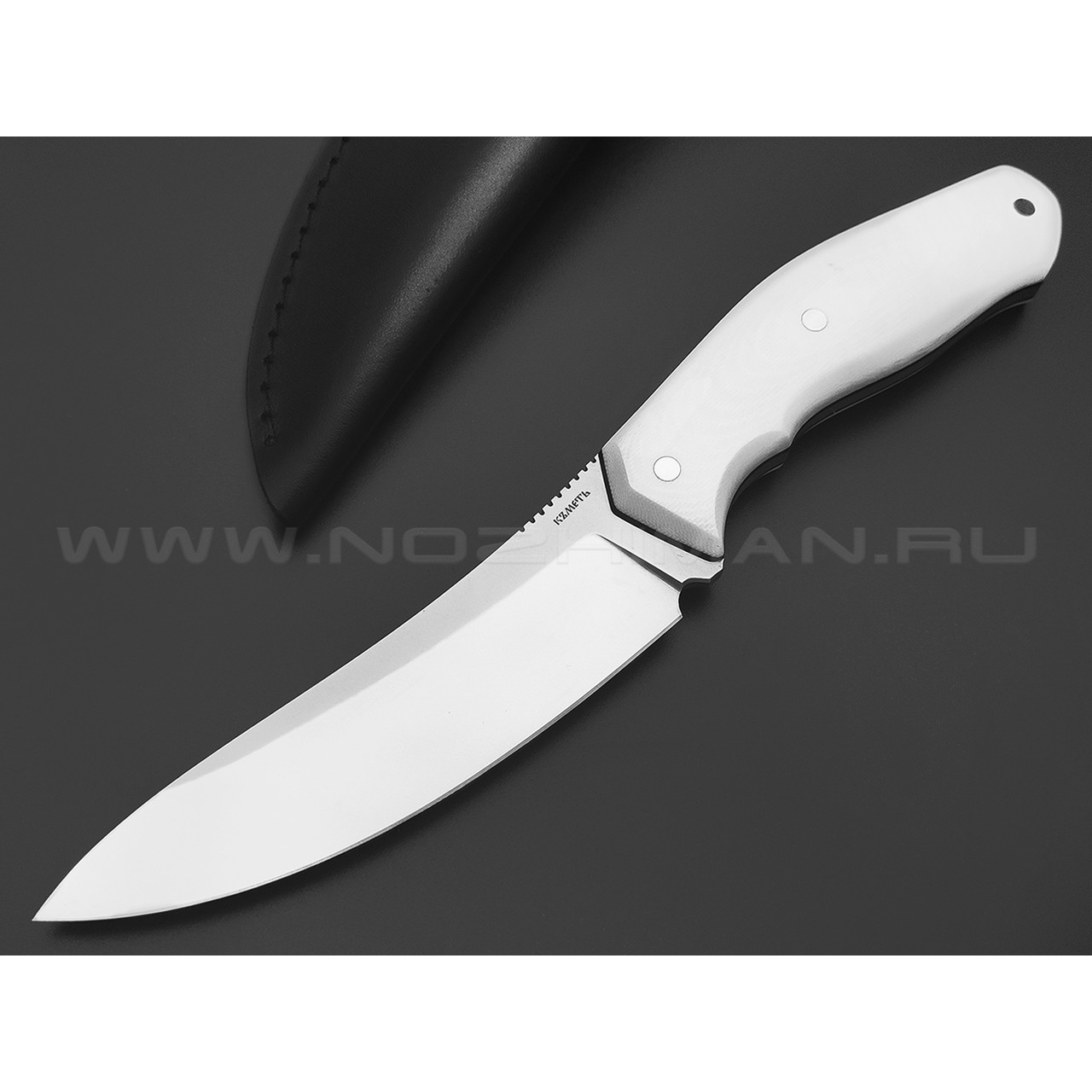 Кметь нож Единорог сталь Bohler N690, рукоять G10 white