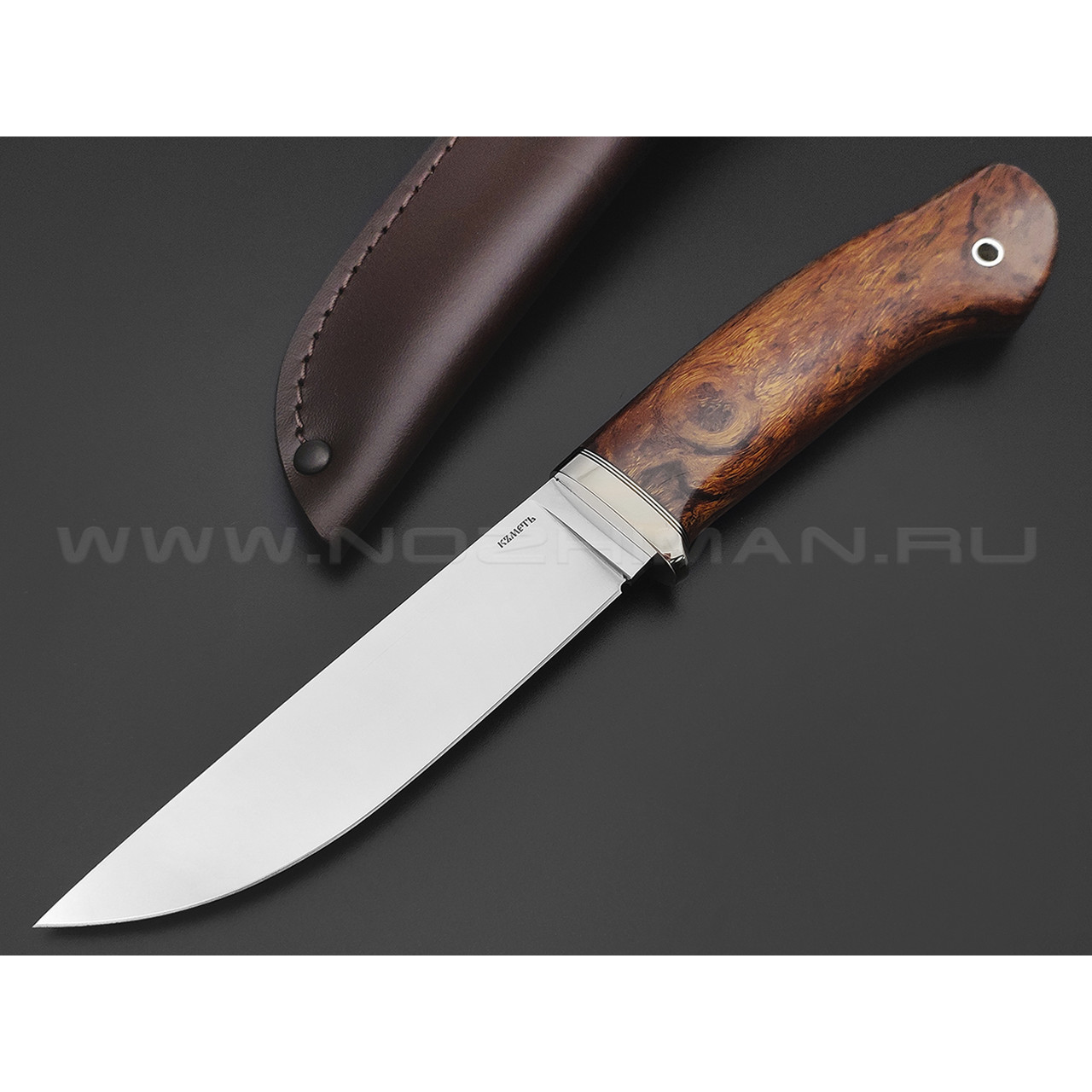 Кметь нож Клык сталь Vanadis 10 хром, рукоять Айронвуд, мельхиор