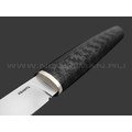 Кметь нож Шило сталь Bohler M398, рукоять Carbon fiber, мельхиор