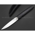 Кметь нож Шило сталь Bohler M398, рукоять Carbon fiber, мельхиор