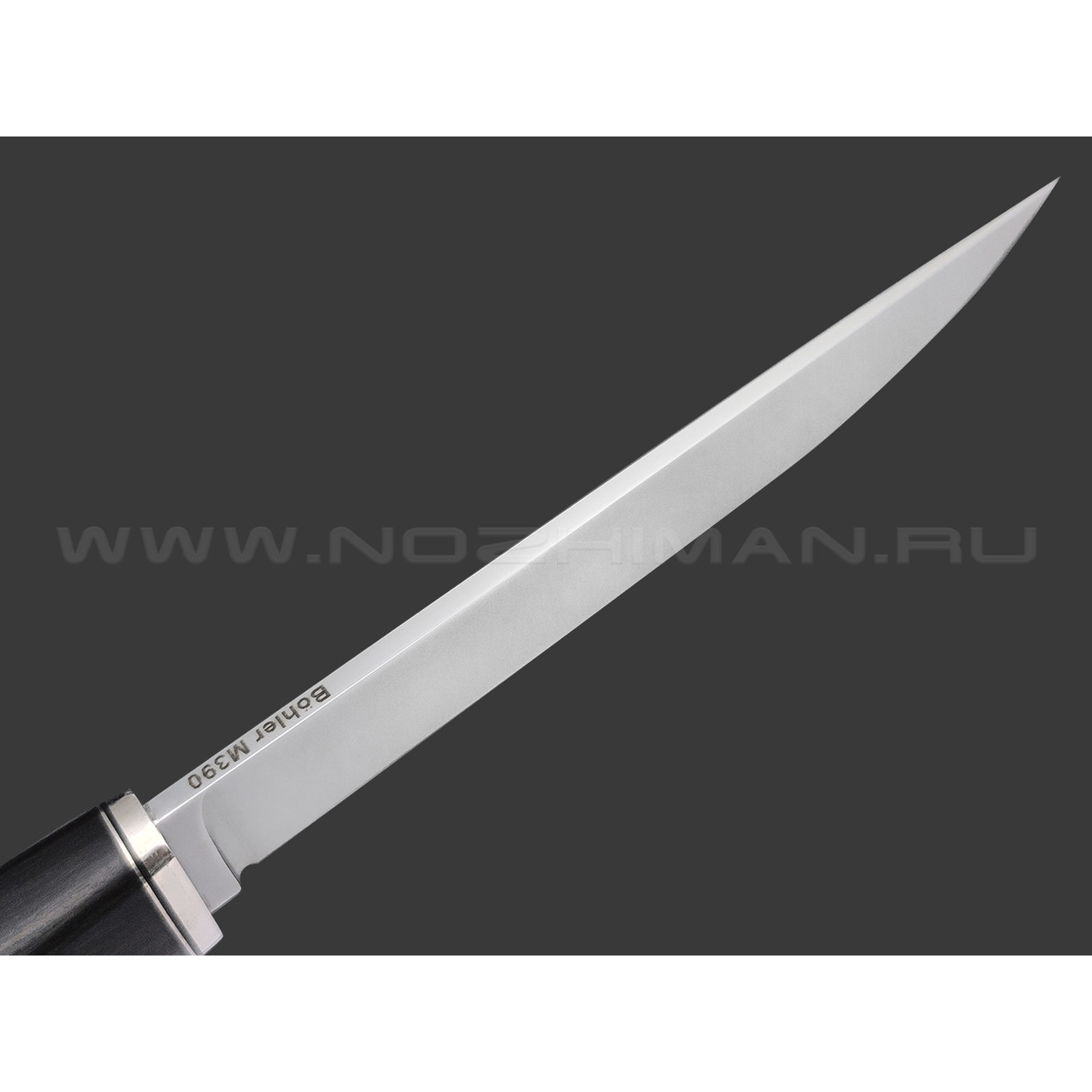 Кметь нож Шило-Б сталь Bohler M390, рукоять Зирикот, мельхиор