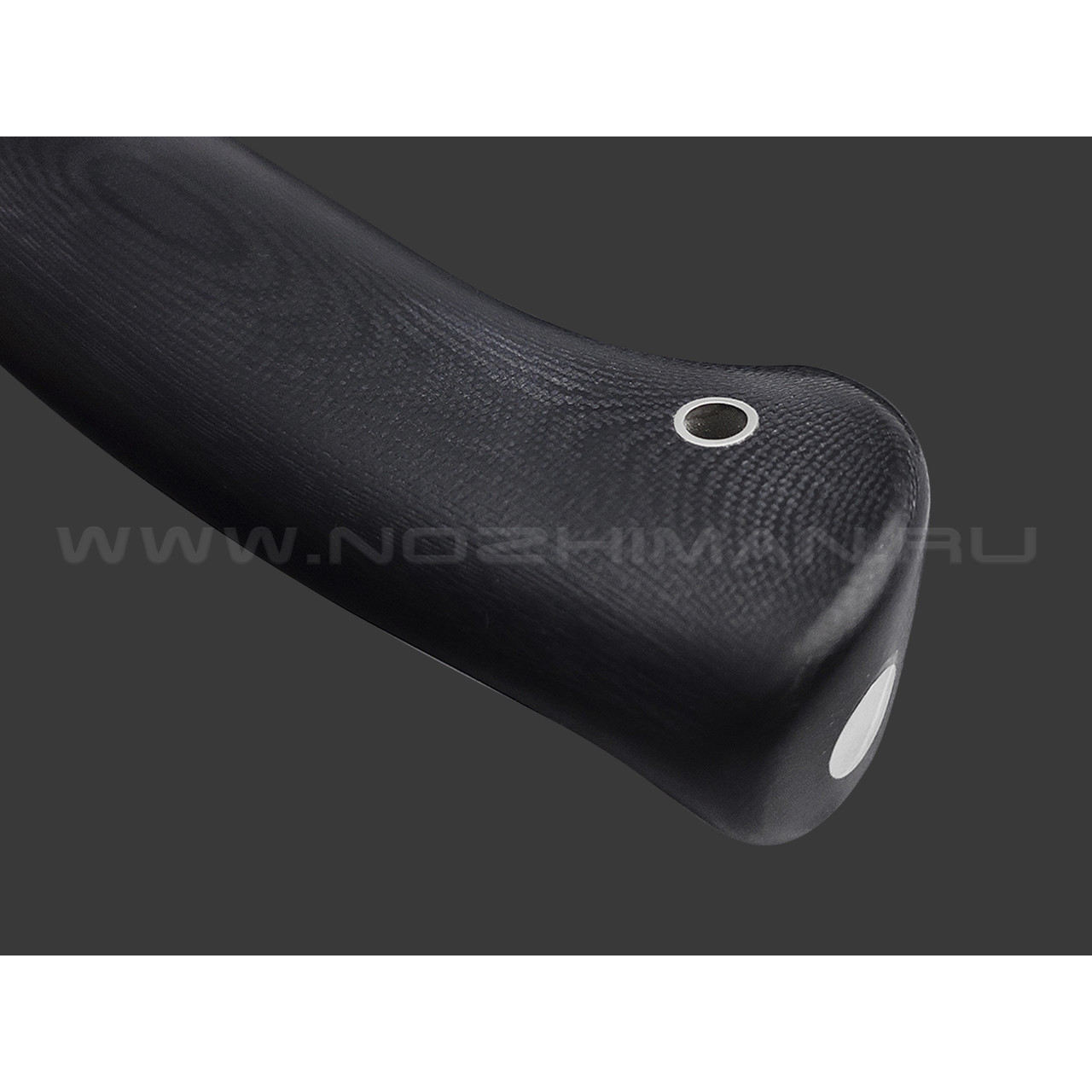 Кметь нож Панцуй сталь Bohler S390 хром, рукоять G10 black, мельхиор