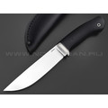 Кметь нож Панцуй сталь Bohler S390 хром, рукоять G10 black, мельхиор
