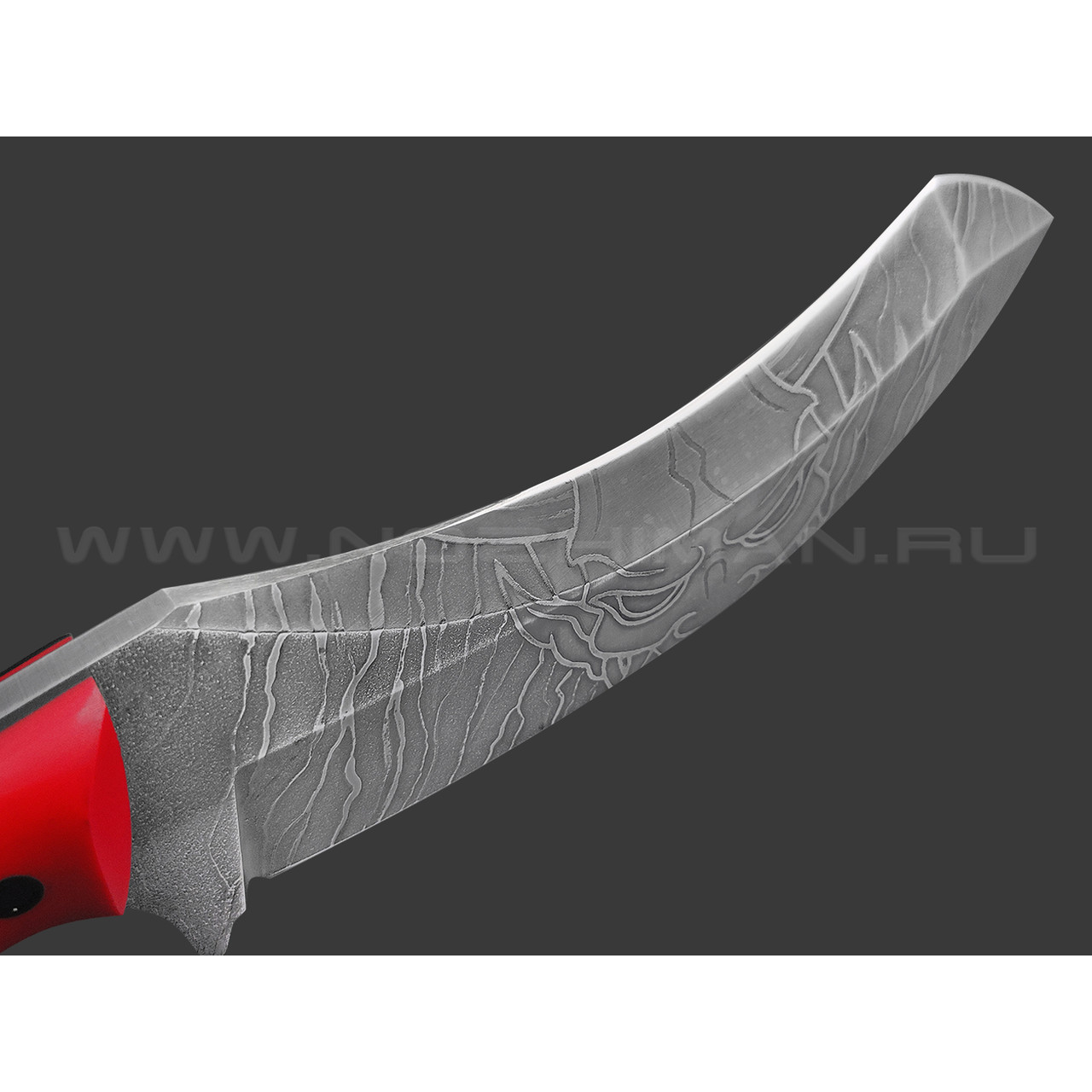 Волчий Век нож Кондрат 12 Custom Yokai Edition сталь 95Х18 WA травление, рукоять G10 black & red