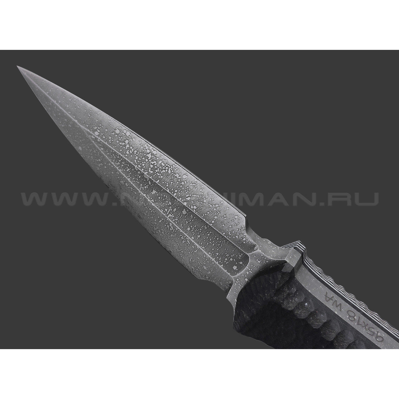 Волчий Век нож Стрелка Custom сталь 95Х18 WA травление, рукоять G10 black & white