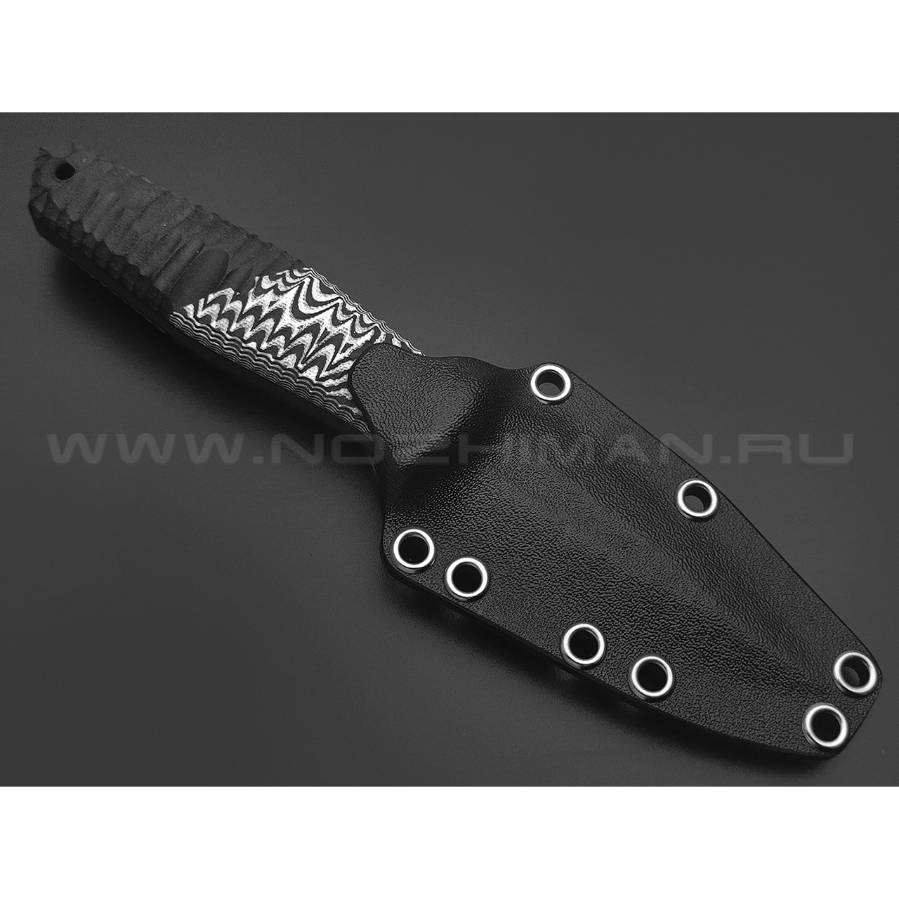 Волчий Век нож Стрелка Custom сталь 95Х18 WA травление, рукоять G10 black & white