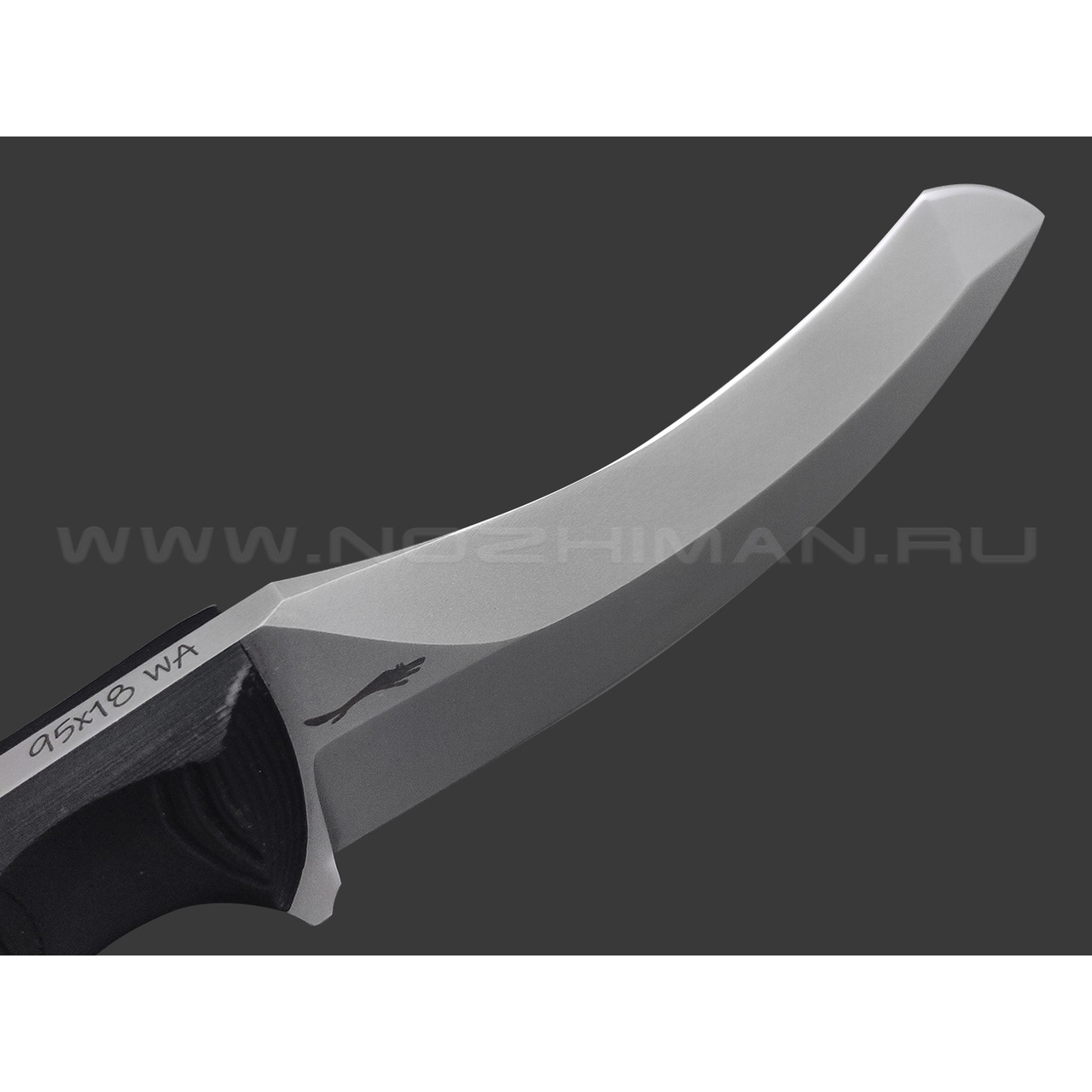 Волчий Век нож Кондрат 10 сталь 95Х18 WA beadblast, рукоять G10 black с резьбой