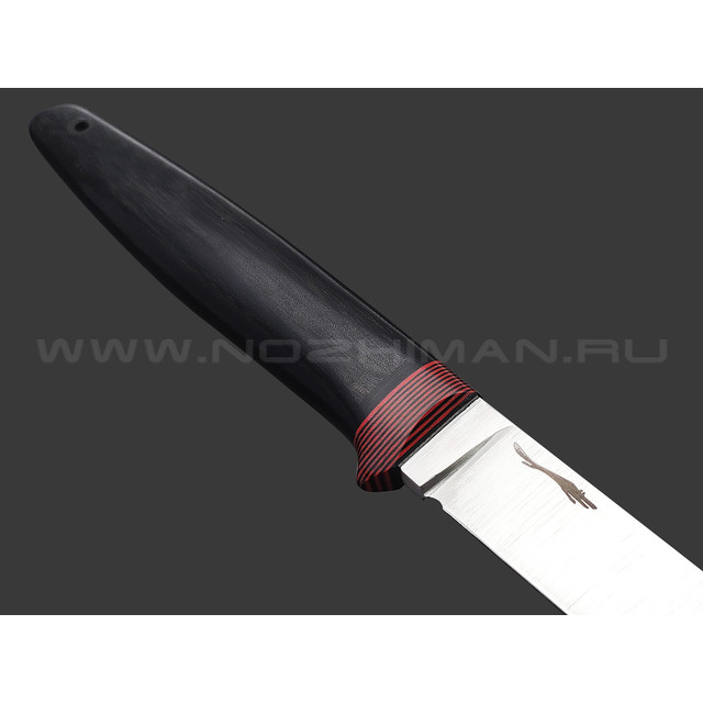 Волчий Век нож Слоненок сталь 95Х18 WA satin, рукоять Micarta black, G10