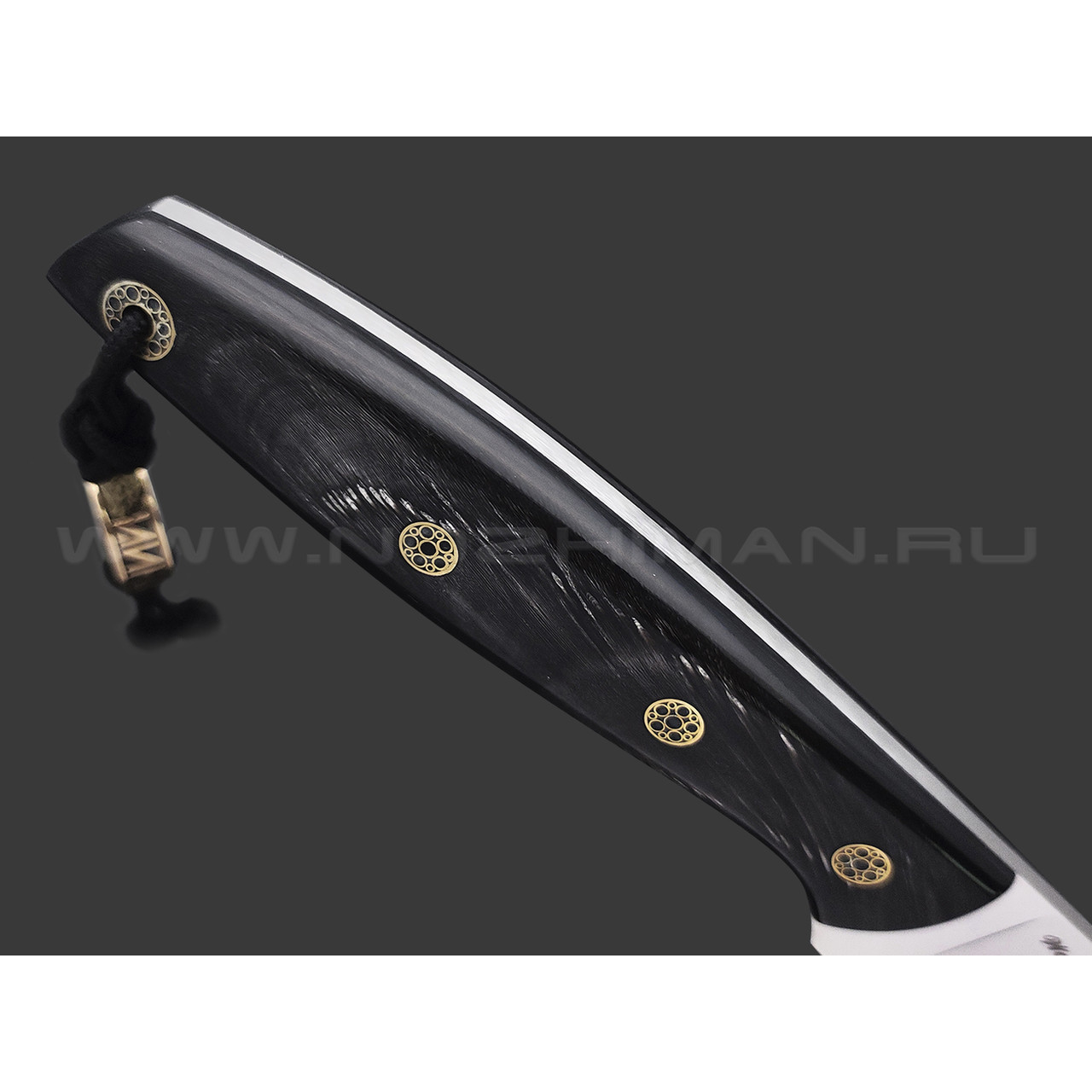 Волчий Век нож Тезис Custom сталь M390 WA ручной сатин, рукоять Рог буйвола, мозаичные пины