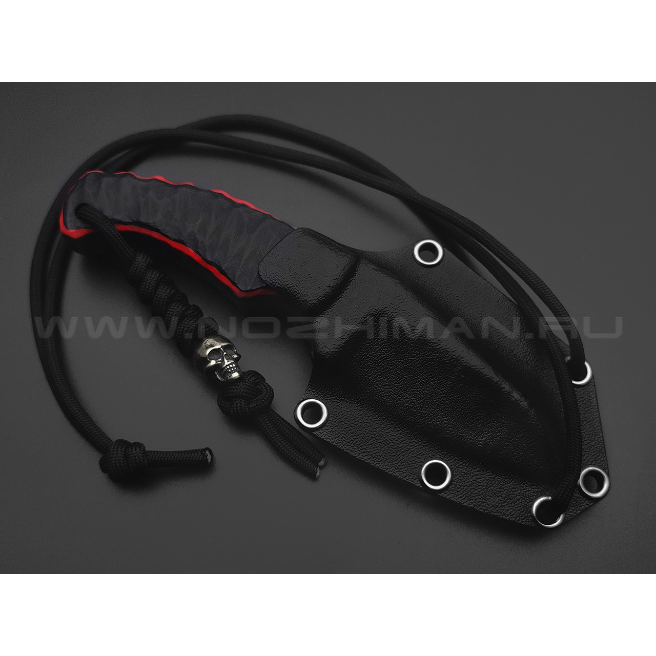 Волчий Век нож Сквозняк Mega Brutal Edition сталь D2 WA обух 18 мм, рукоять G10 black & red