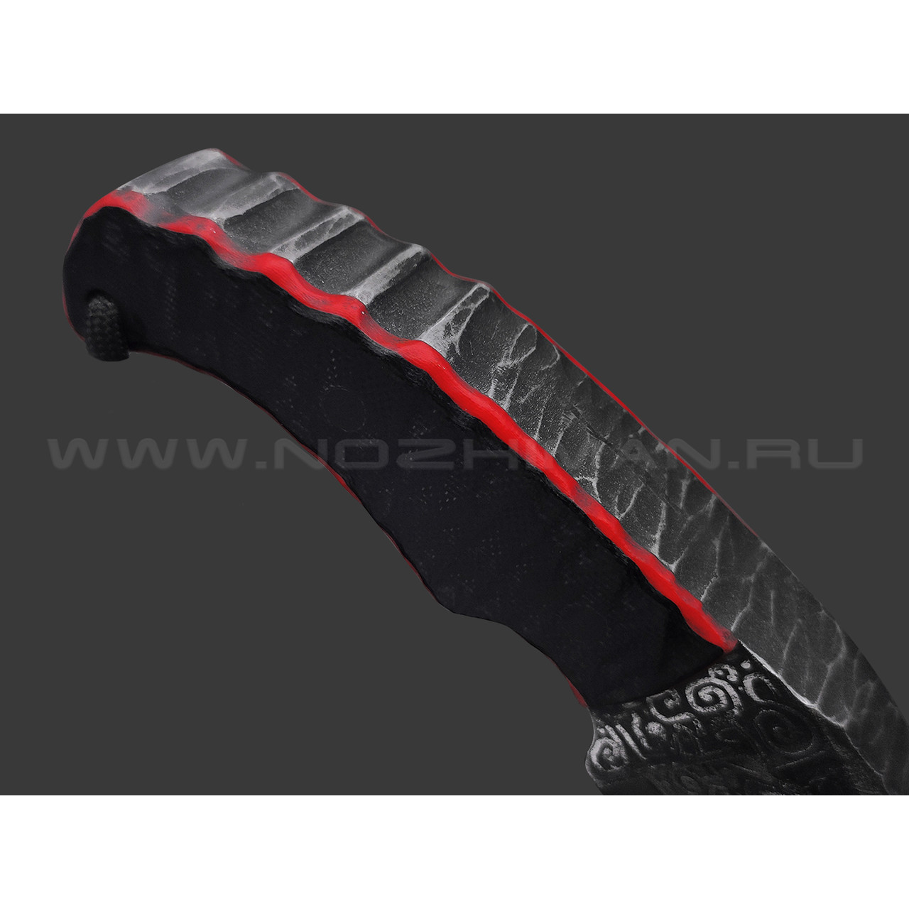 Волчий Век нож Сквозняк Mega Brutal Edition сталь D2 WA обух 18 мм, рукоять G10 black & red