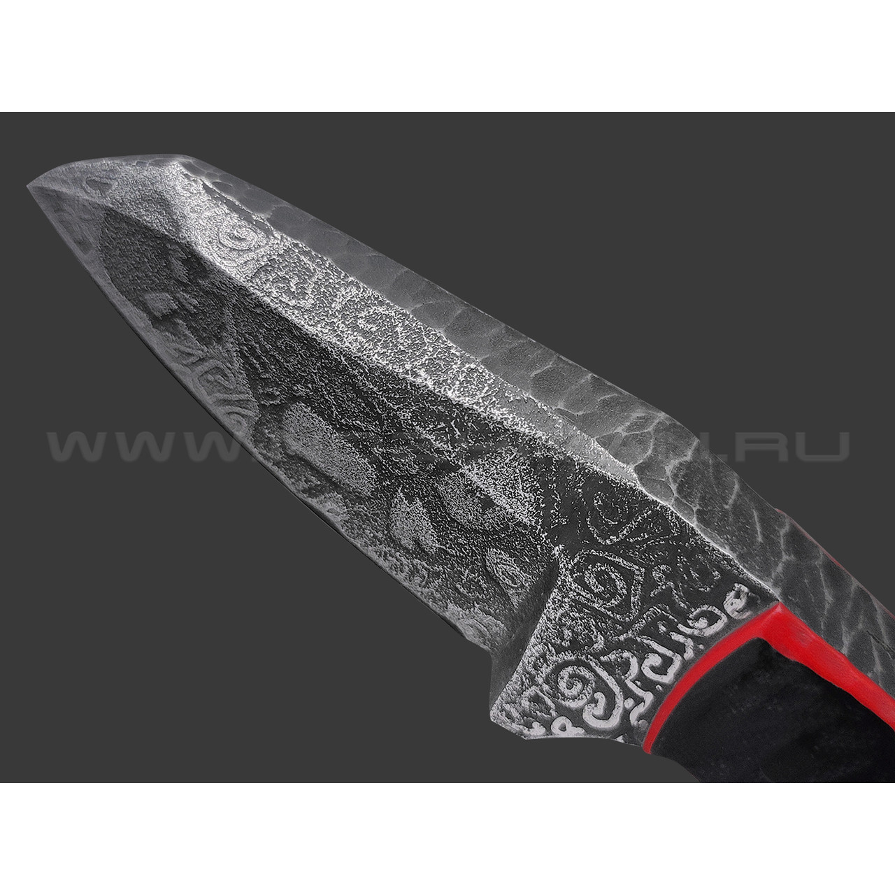 Волчий Век нож Сквозняк Mega Brutal Edition сталь D2 WA обух 18 мм, рукоять G10 black & red