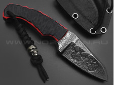Волчий Век нож Сквозняк Mega Brutal Edition сталь D2 WA обух 18 мм, рукоять G10 black & red