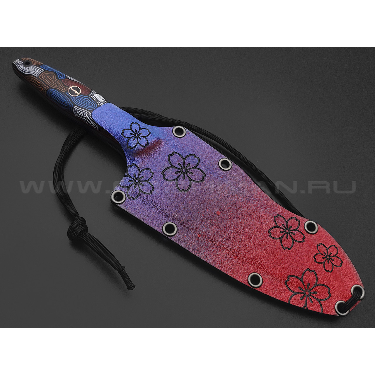 Волчий Век нож Шеф средний Custom сталь N690 WA травление, рукоять G10 colored
