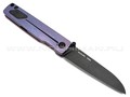 Mr.Blade складной нож Style сталь N690 bw, рукоять Titanium violet, carbon fiber, кожаный чехол