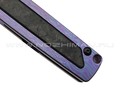 Mr.Blade складной нож Style сталь N690 bw, рукоять Titanium violet, carbon fiber, кожаный чехол