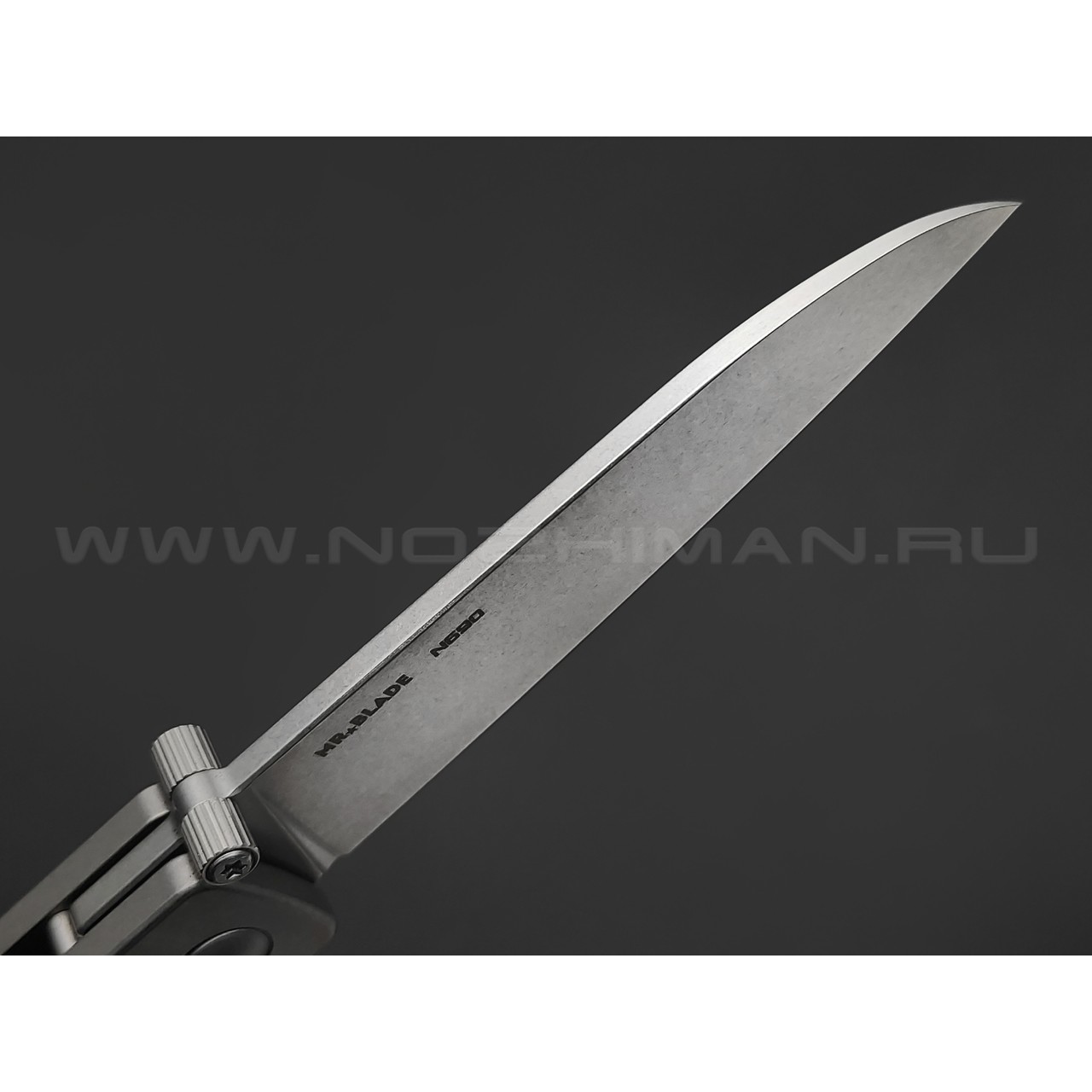 Mr.Blade складной нож Style сталь N690 св, рукоять Титан серый, карбон, кожаный чехол