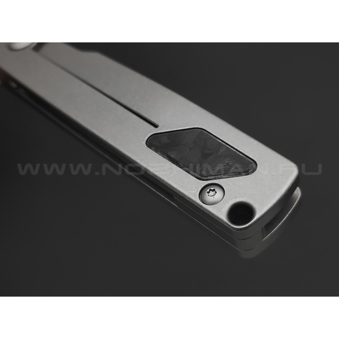 Mr.Blade складной нож Style сталь N690 св, рукоять Титан серый, карбон, кожаный чехол