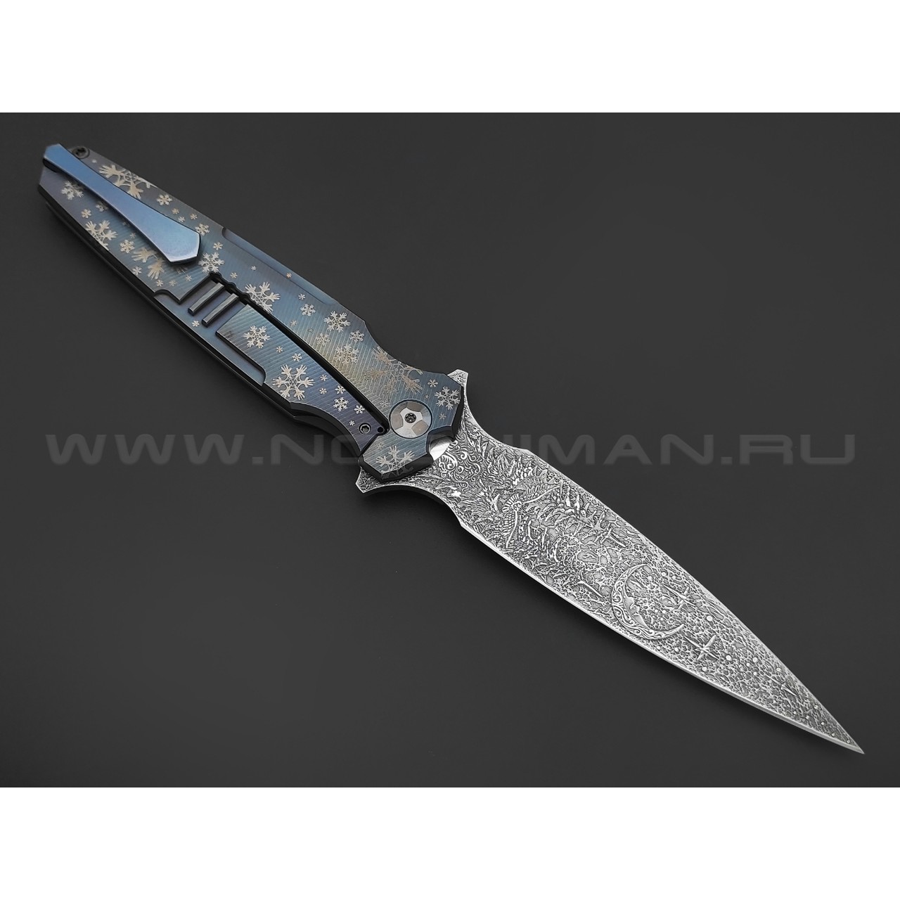 Neyris Knives складной нож ТаоРан WT сталь CPM Magnacut, рукоять Titanium, steel, травление Николая Ежелева