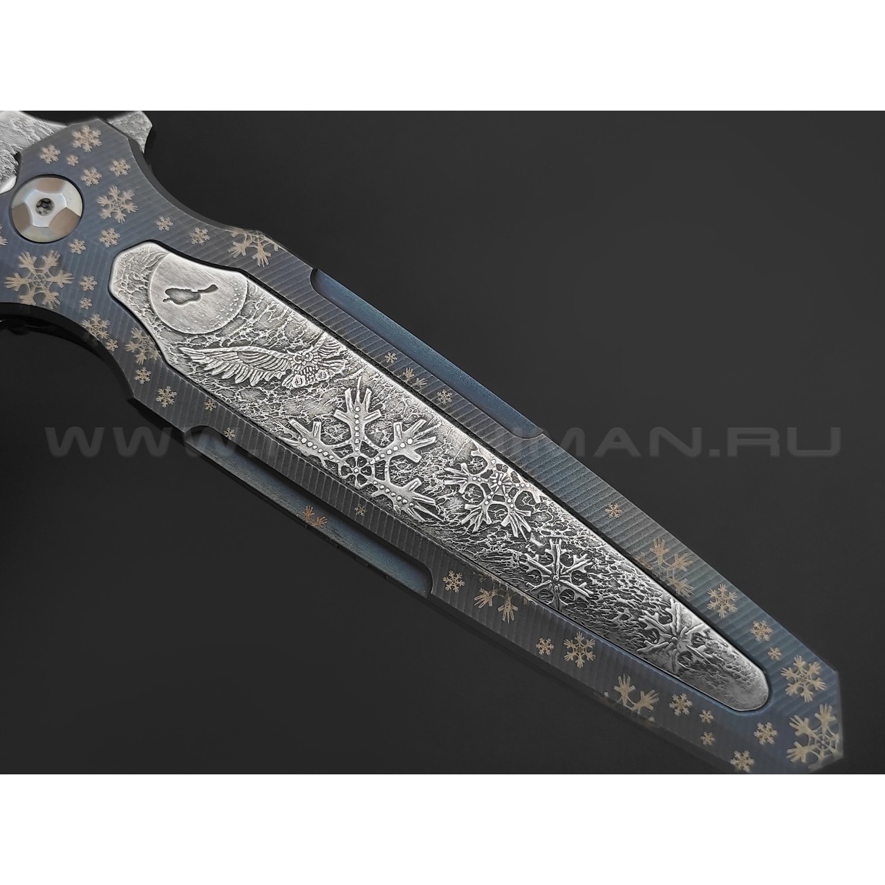 Neyris Knives складной нож ТаоРан WT сталь CPM Magnacut, рукоять Titanium, steel, травление Николая Ежелева