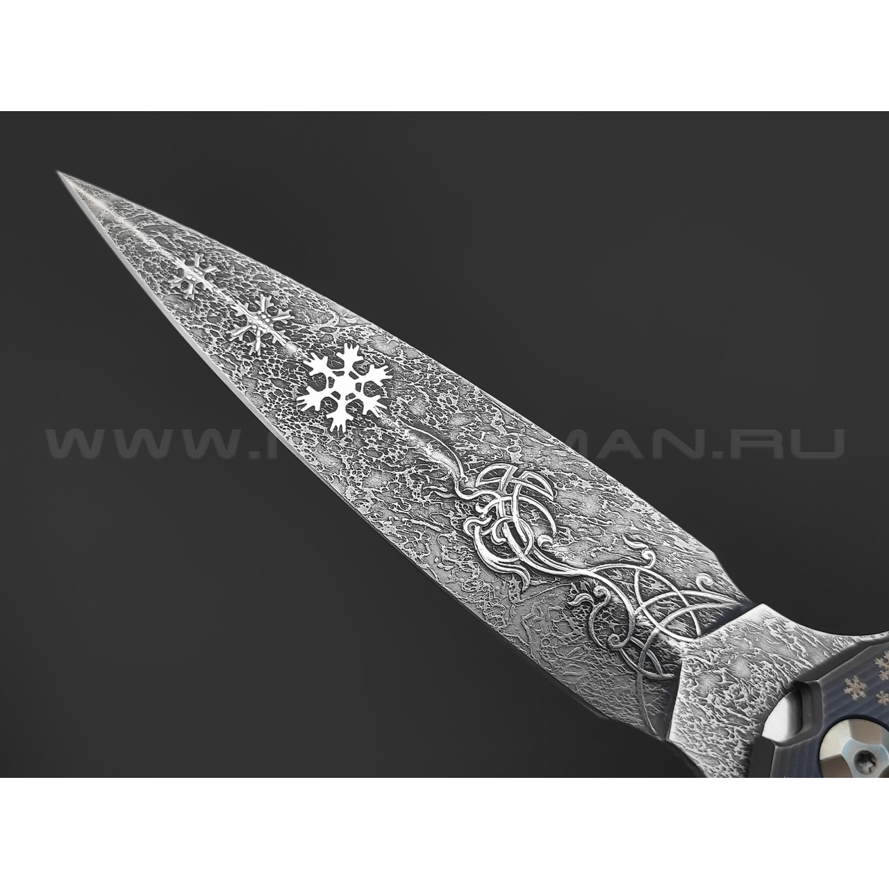 Neyris Knives складной нож ТаоРан WT сталь CPM Magnacut, рукоять Titanium, steel, травление Николая Ежелева