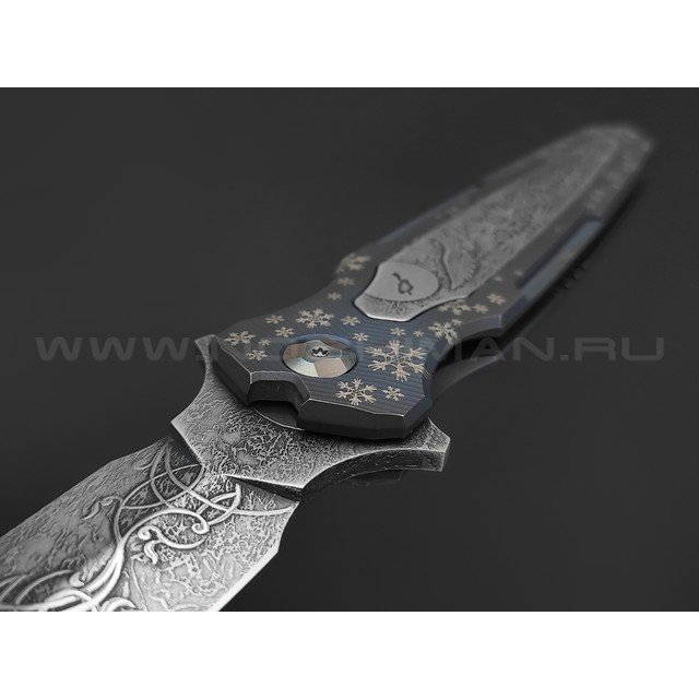 Neyris Knives складной нож ТаоРан WT сталь CPM Magnacut, рукоять Titanium, steel, травление Николая Ежелева