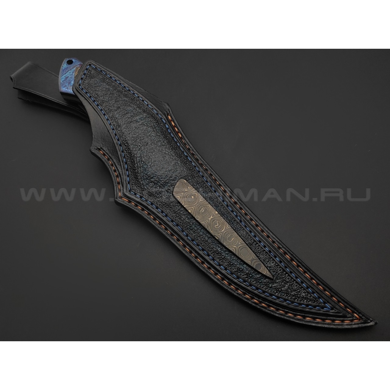 Нейрис нож Мехтар сталь M398, рукоять Тимаскус, Карбон "Золото"
