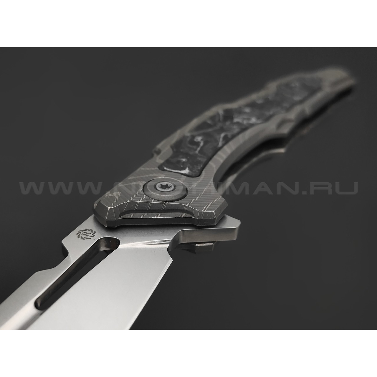 Neyris Knives складной нож Химера-2 №4 сталь CPM 3V, рукоять Titanium, carbon fiber dark matter silver