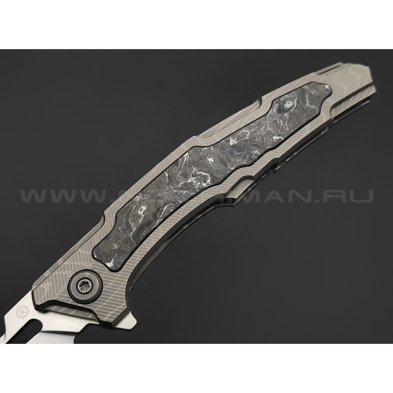 Neyris Knives складной нож Химера-2 №4 сталь CPM 3V, рукоять Titanium, carbon fiber dark matter silver