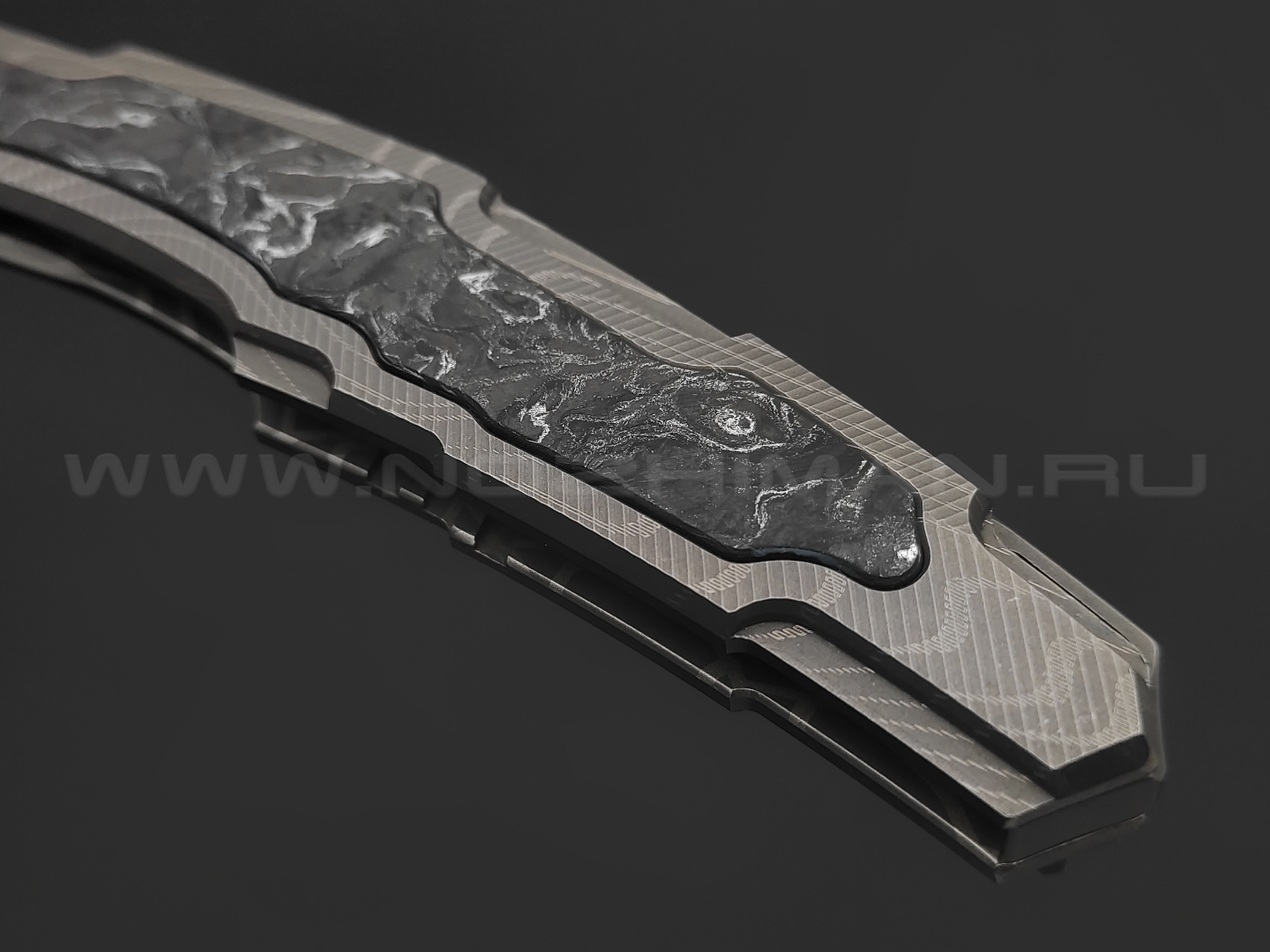Neyris Knives складной нож Химера-2 №4 сталь CPM 3V, рукоять Titanium, carbon fiber dark matter silver