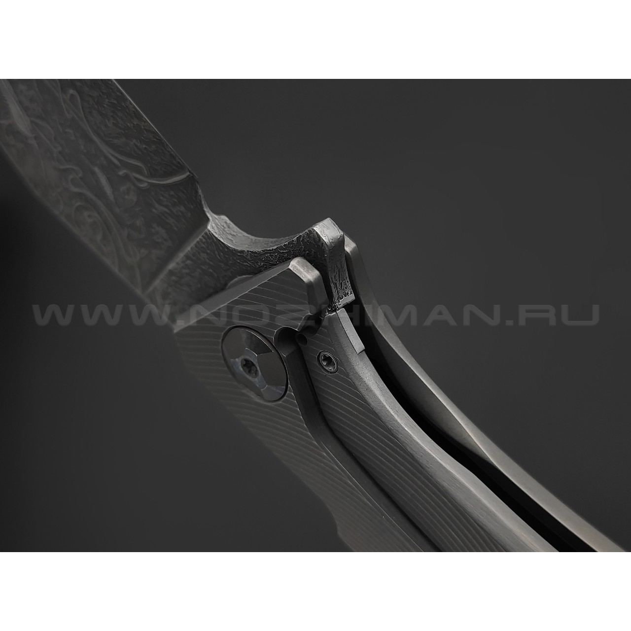 Neyris Knives складной нож Toa сталь CPM 3V, рукоять Titanium, moonglow, травление Николая Ежелева