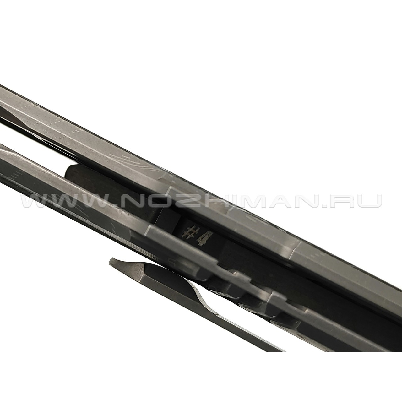Neyris Knives складной нож Химера-2 №4 сталь CPM 3V, рукоять Titanium, carbon fiber dark matter silver