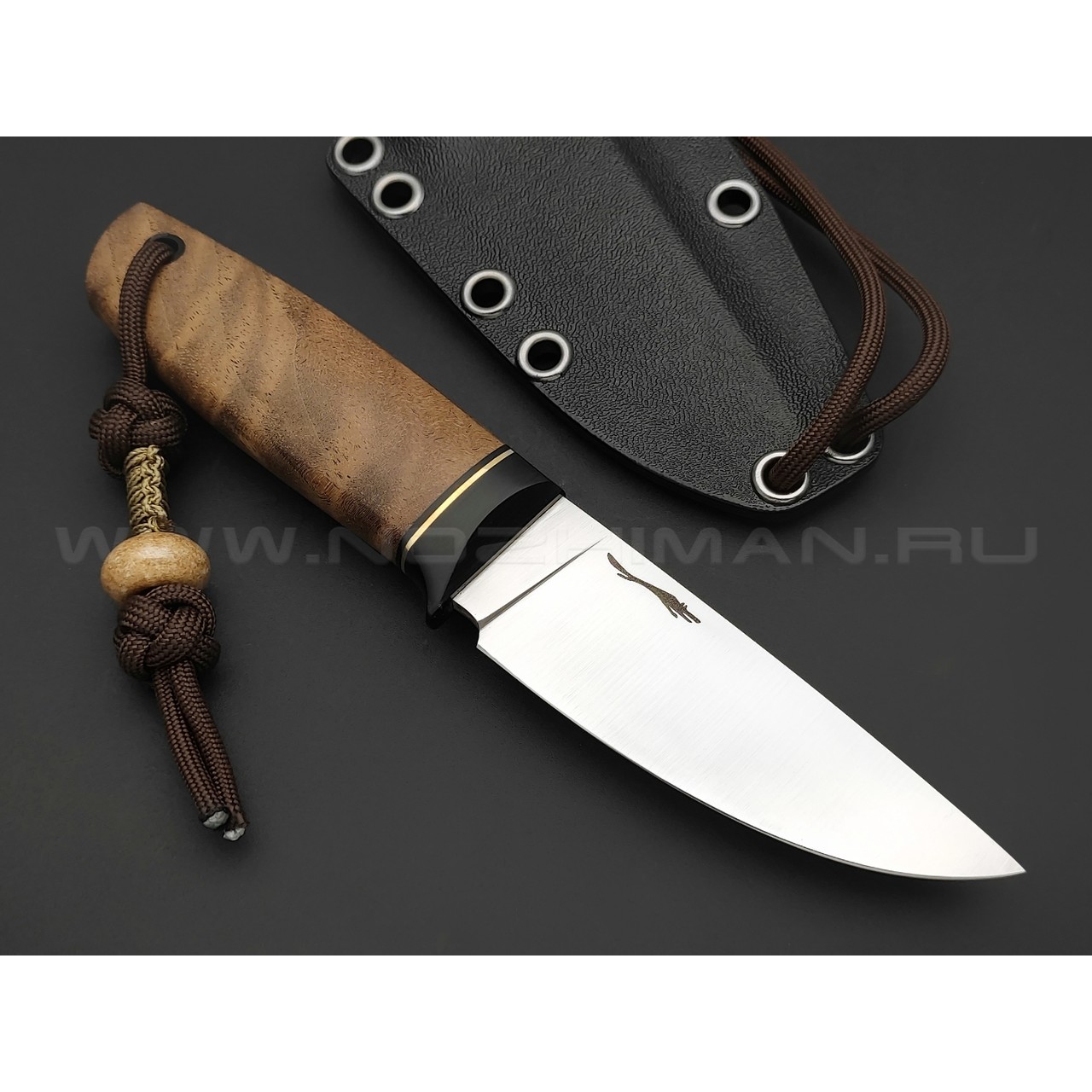 Волчий Век нож Слоненок сталь Elmax WA satin, рукоять Стаб. корень ореха, G10 black