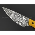Волчий Век нож МасичЬка Custom Cats Edition сталь N690 WA травление, рукоять G10 yellow Волчий Век нож МасичЬка Custom Cats Edition сталь N690 WA травление, рукоять G10 yellow